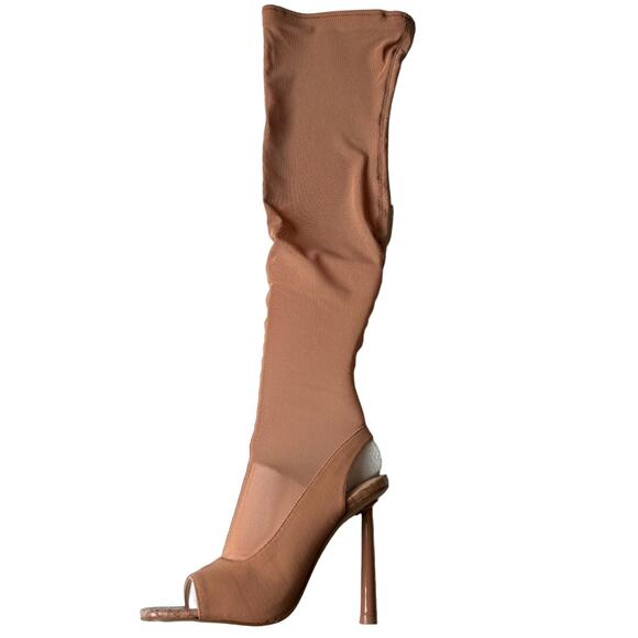 Steve Madden Boots Beverley Blush Mesh Nude Pink Over Knee Boot Women's Size 6 - Picture 11 of 11